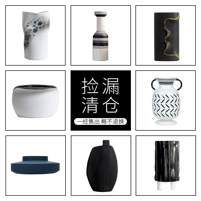 (Picking Up And Leaking Flush) Nordic Ins Wind Creative Ceramic vase Living room Pendulum Fitting for emulated floral floral flower arrangement Residence Ornaments