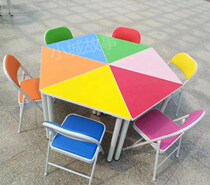 Hexagon Table Chairs Combined Creator Classroom Teaching Training Table And Chairs Color Triangular Trapezoidal Splicing Learning Desks