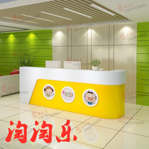 Kindergarten early education Center Front desk bar Simple English training Paint front desk Art education institution reception desk