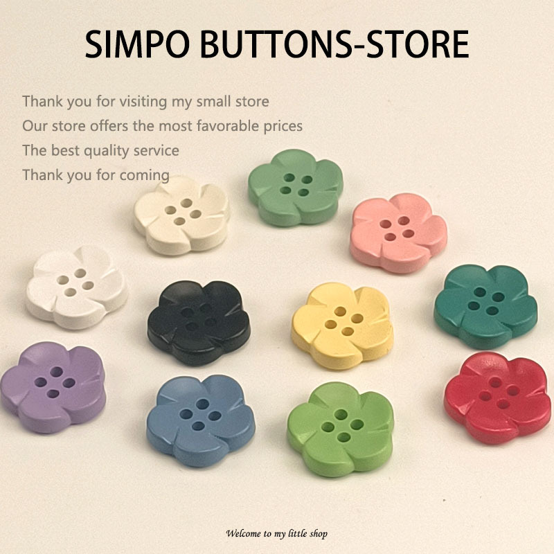 DIY Colorful Resin Flower Buttons for Fashionable Children's Cardigans, Sweaters, Shirts, Pants, and Skirts