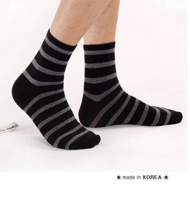 Vớ cotton nam trong vớ ống, vớ nam mùa thu và mùa đông, vớ sọc kiki Hàn Quốc, phong cách hải quân, vớ cotton nam công sở vớ lười
