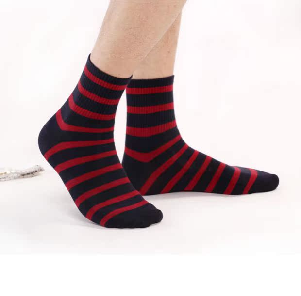 Vớ cotton nam trong vớ ống, vớ nam mùa thu và mùa đông, vớ sọc kiki Hàn Quốc, phong cách hải quân, vớ cotton nam công sở vớ lười