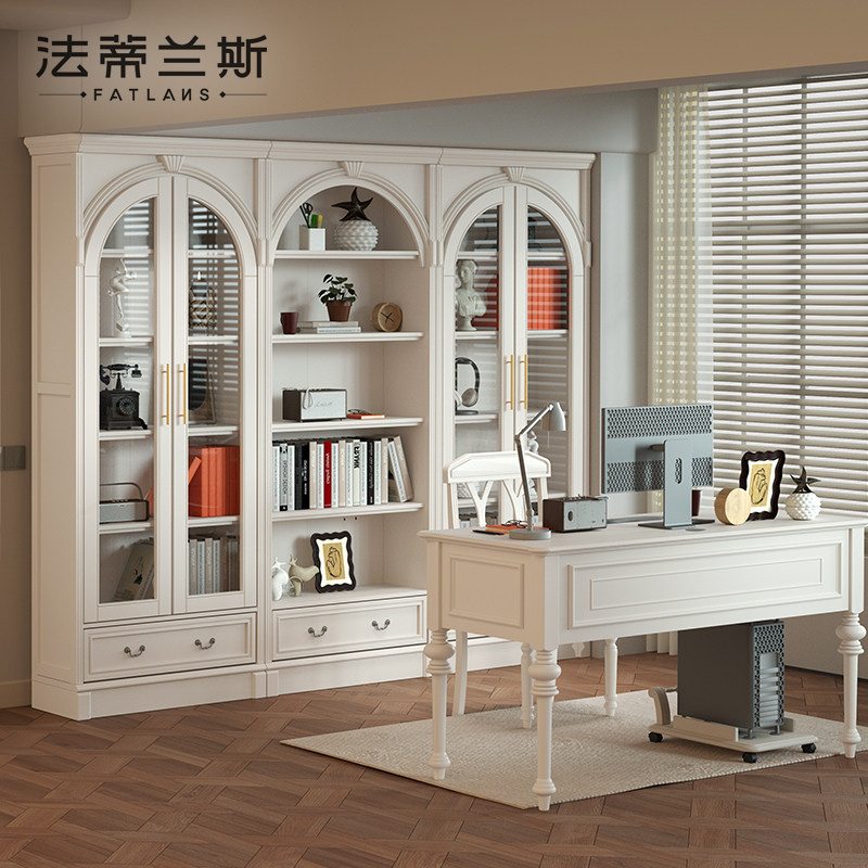 美式全屋定制厨房&amp;书房装修攻略，实木满墙书柜到顶橱柜大揭秘！