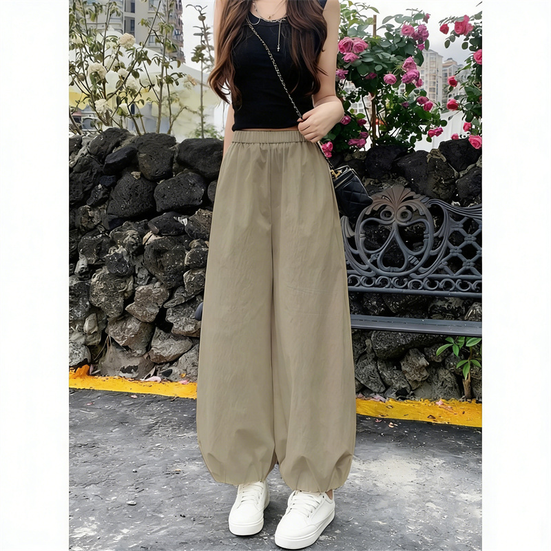 Petite Cropped Harem Pants for Women, Summer Thin Loose Plus-Size Casual Pants, Quick-Drying Lantern Pants, Sports Pants