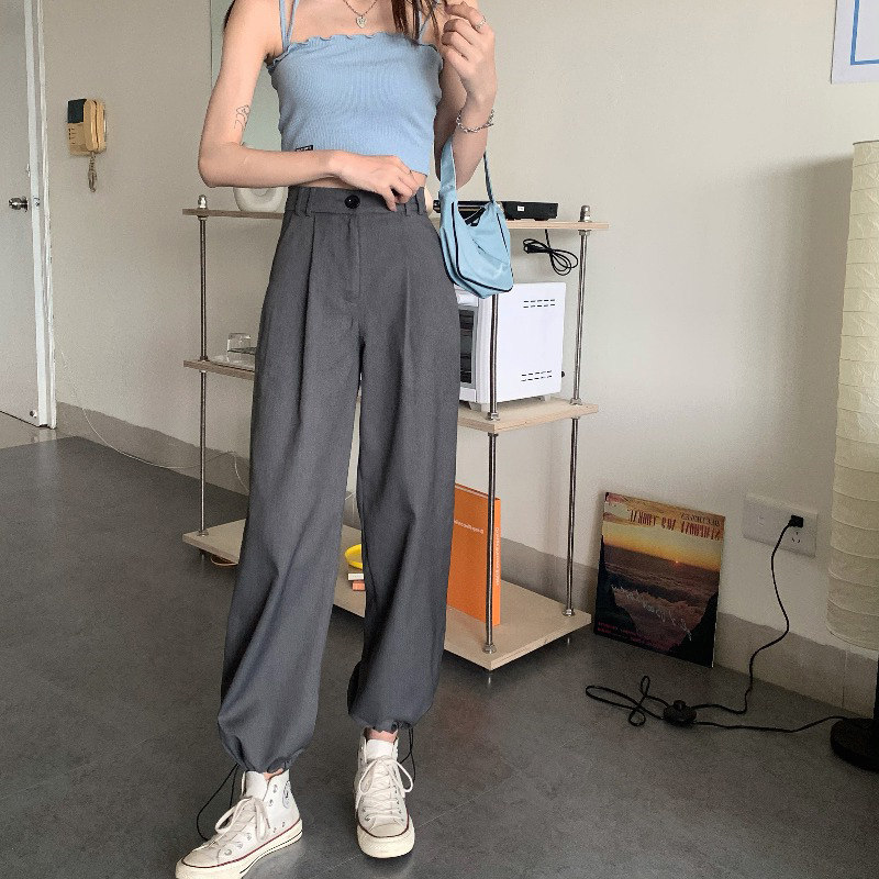 Large size women's fat sister mm loose Haren pants summer clothes 2021 new hip legs thick women's pants thin tide