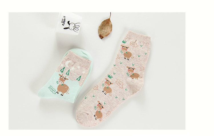 2 đôi tất 9,9 cotton Nhật Bản vớ nữ vớ nữ ống vớ lông dễ thương sợi cotton tất cổ cao hàn quốc