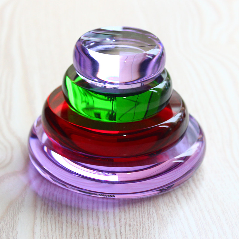 Crystal Glass Tops Base Underfoot Custom Hand Twist Tops Bench Support Engraving LOGO Multiple Colors Optional