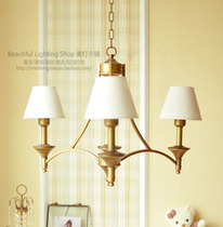 (Light set)Simple American chandelier Vintage vintage Middle style literature and art Bedroom study Dining room