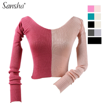 sansa women's autumn and winter body shape long sleeve ballet kung fu knitted top sweater