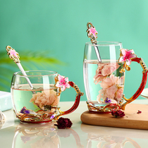 Enamel glass cup tea cup coffee cup creative personality Cup home drinking water Cup trend mens and womens Tea Cup