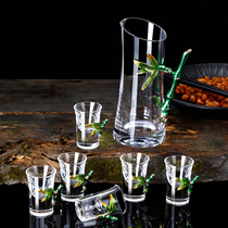 Creative lead-free crystal glass White glass bullet cup small wine cup cup one Cup household wine dispenser set