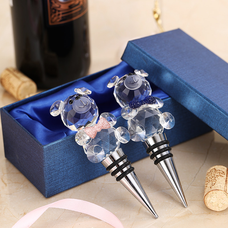 Creative Cute Red Wine Cork Wine Stopper Wine Stopper Water Crystal Ball Wine Stopper Small Bear Wine Stopper Angel Seal Stopper