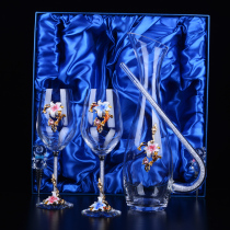 Lily enamel lead-free crystal wine wine wine decanter set creative goblet Cup high-end wedding gift