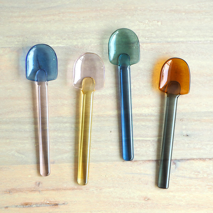 MONO this summer glass selection) amabro Japanese color heat-resistant glass dessert spoon shaved ice spoon coffee spoon