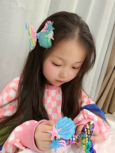 Заколка для волос, детский аксессуар для волос для принцессы, блестки для ногтей, шпильки для волос, Южная Корея