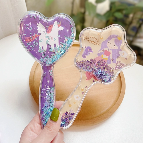 Детский мультяшный кушон, милый массажер, антистатическая электрическая безвредная челка, подушка безопасности, расческа, не повреждает волосы