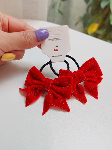 Красная заколка для волос с бантиком, детская резинка для волос, аксессуар для волос, челка, шпильки для волос