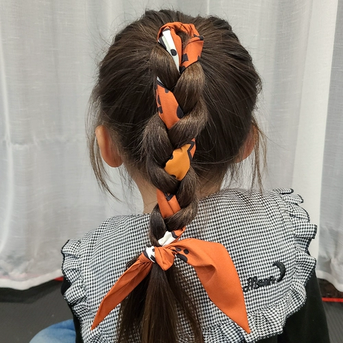 Повязка на голову, ретро резинка для волос, брендовый аксессуар для волос, шейный платок с бантиком, французский стиль