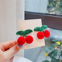 Волосатая шаровая вишневая шпилька 1 пара