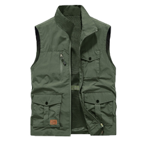 Woodpecker 2024 Spring and Autumn New Style Vest Mens Large Size Outdoor Fishing Photography Multi-Pocket Workwear Vest Mens Thin Style