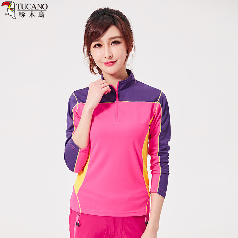 Woodpecker outdoor quick-drying clothes women's long-sleeved quick-drying T-shirt sports sweat-absorbing stretch running quick-drying fitness clothes spring and autumn