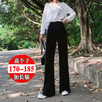 High subs 175 lengthened mopping pants Western pants 2021 spring 180 pituitary broadlegged pants straight cylinder 170 black long pants