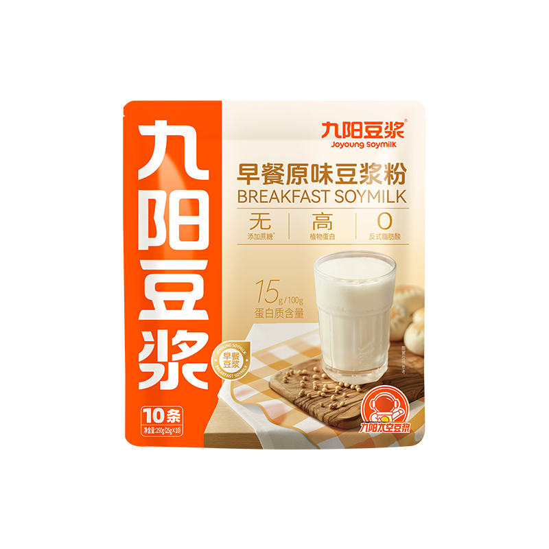 九阳豆浆早餐原味豆浆粉10条无添加蔗糖学生营养高蛋白低甜代餐