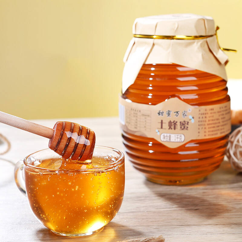 深山纯正土蜂蜜农家自产土蜂蜜1000g高档玻璃瓶蜂蜜