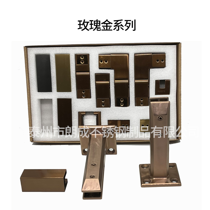 304 stainless steel - free rose gold glass clip for swimming pool staircase railing platform glass