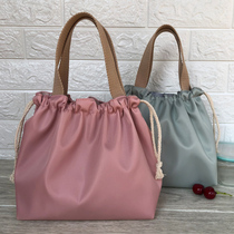 New pure color waterproof lunch box handbag cute drawing rope Lunch Bag Lunch Bag with meal kit Meal Kit Carry-on Bag