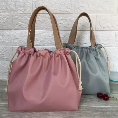 New solid color waterproof Bento bag Hand bag cute drawstring lunch bag lunch bag with rice bag