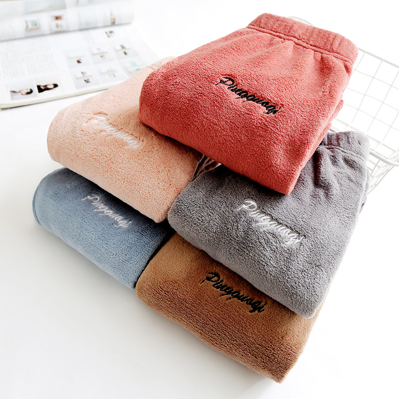 Children's fleece pants winter baby warm pants girls thick coral fleece warm pants home pajamas for boys
