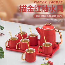 A set of tea sets to accompany the wedding cup set newlywed high-end fashion simple modern festive teapot teacup gift box