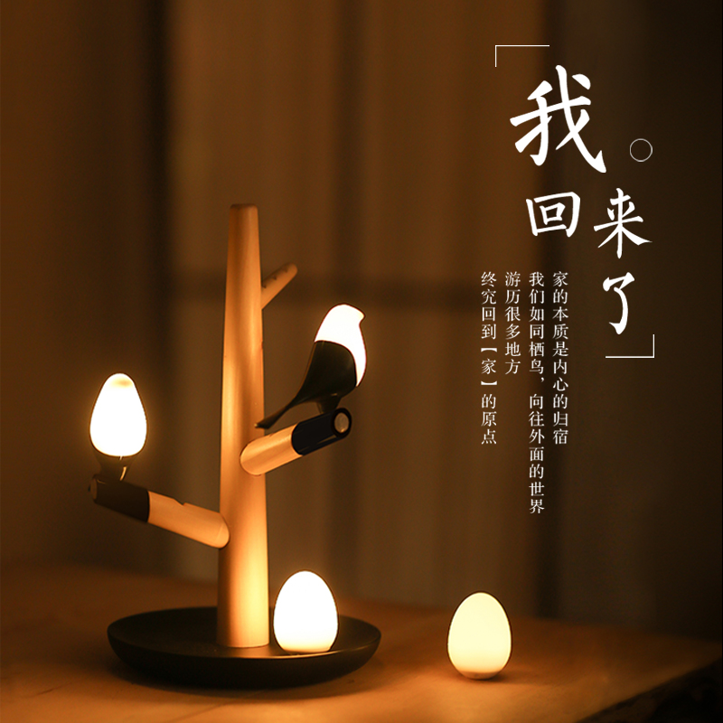 Living room study decorated table lamppersonalized bedroom bedheadlightsPremium luxury birdMagpie personality table lamp