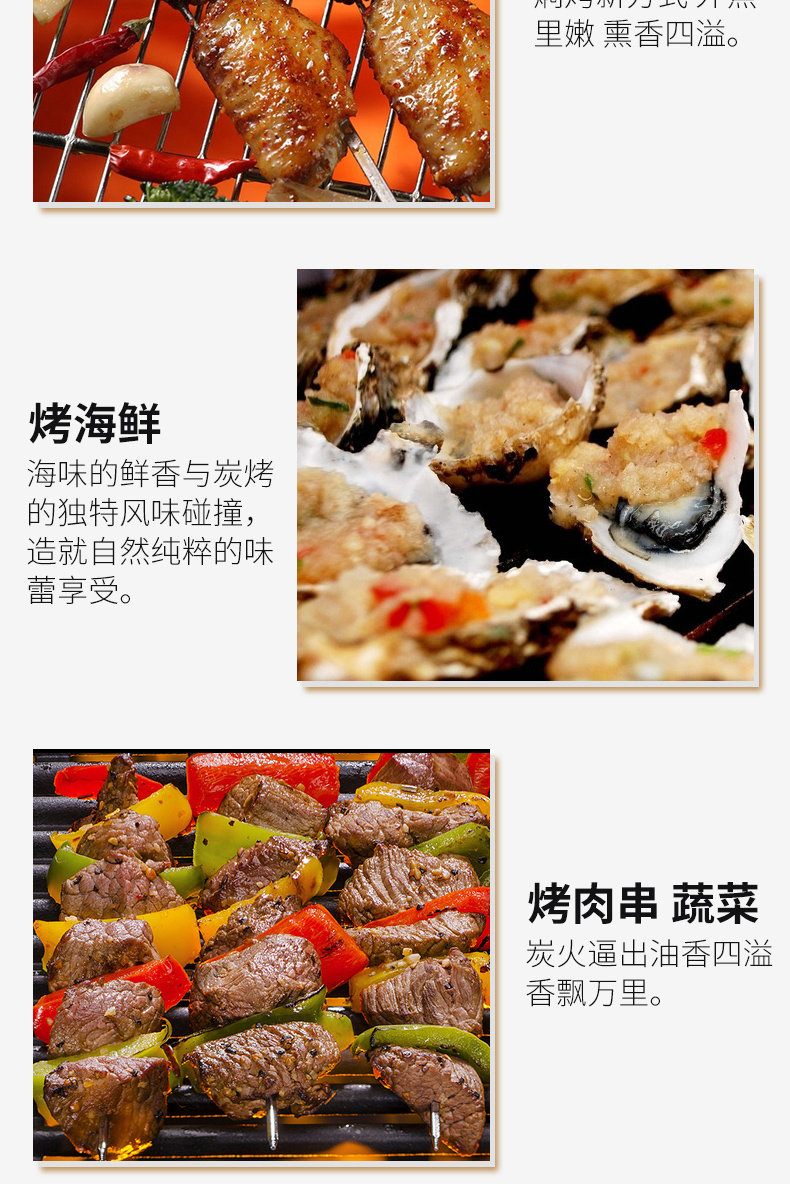 焖烤一体,自带温度计:曼容豪世 便携式户外炭烤炉610001GN 199元包邮,送烧烤炭500g+引燃块x2块+竹签1包 值值值-买手聚集的地方
