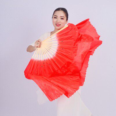 Fan dance fan bifacial lengthened performance fan Haipine Shoots Song Fan ten thousand Frontier Dancing Fan Adult Square Dance Fan