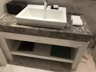Italian gray marble sink surface Gray stone sink Powder room countertop Bathroom sink