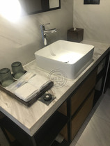 Jazz White Marble Handwashing Table Face Stone Washstand Toilet Countertop Bathroom Cabinet Table Top