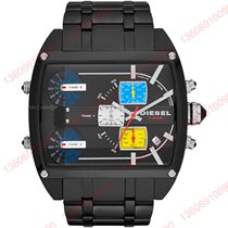 Diesel mens watch quartz watch black dial stainless steel strap square dial DZ7325