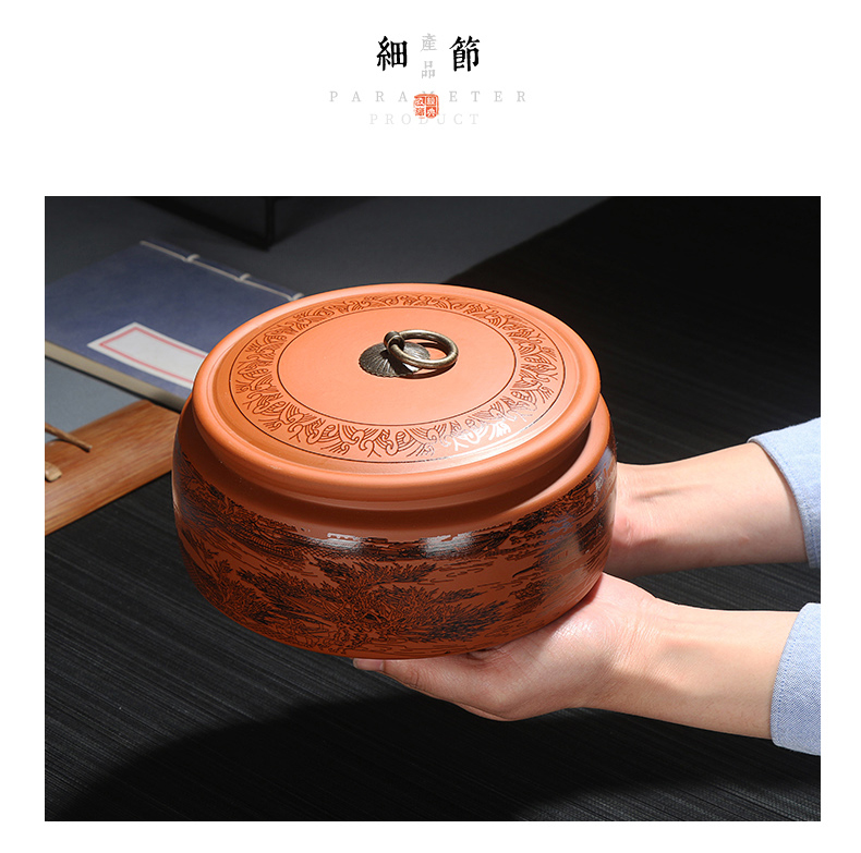 Devoted to inflammation violet arenaceous caddy fixings ceramic household seal pot large general moisture restoring ancient ways receives puer tea POTS