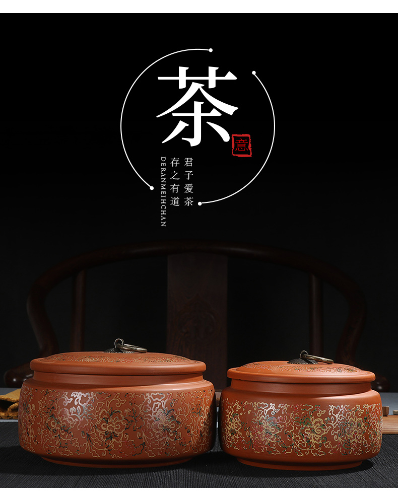 Devoted to inflammation violet arenaceous caddy fixings ceramic household seal pot large general moisture restoring ancient ways receives puer tea POTS