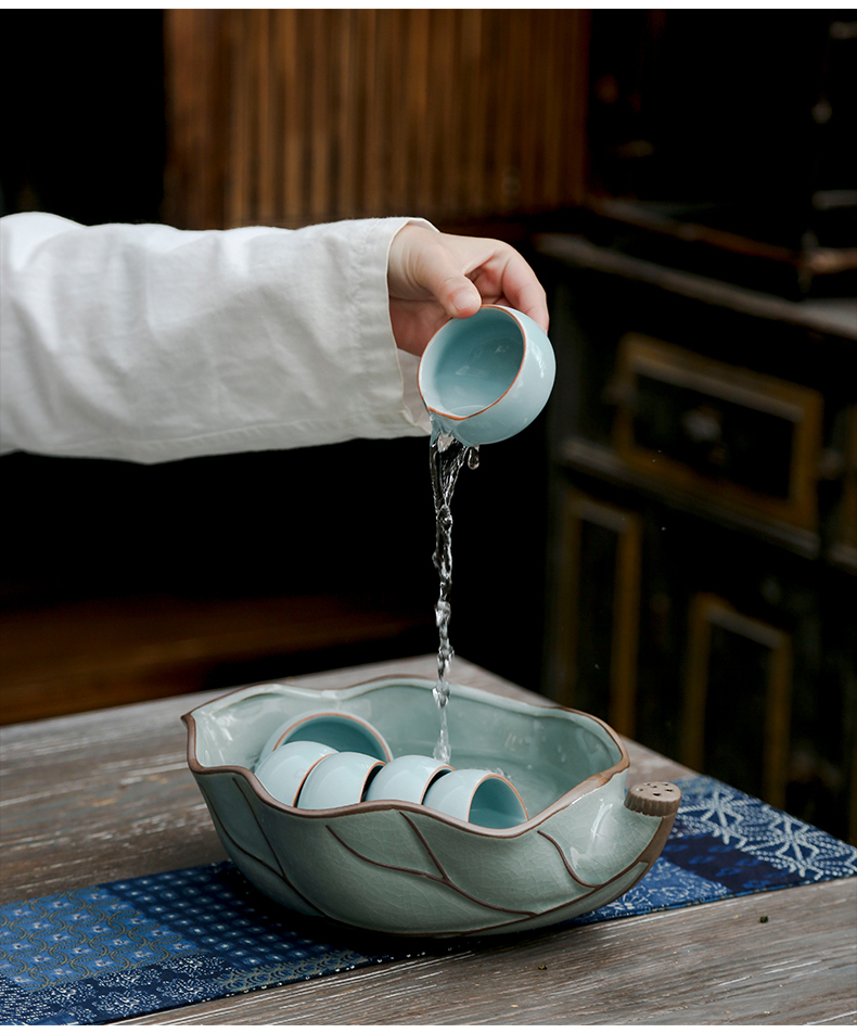 Devoted to inflammation elder brother up with tea to wash large ceramic household big yards of restoring ancient ways ware washing water tea accessories for wash cup is received