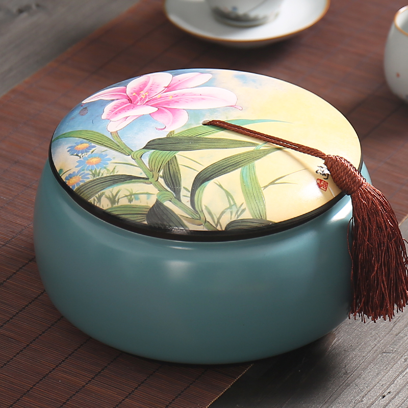 One and half a catty tea pot ceramic seal a large jin pu 'er tea packaging household storage POTS customization