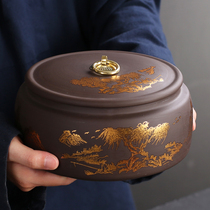 Zisha tea cans large sealed cans Puer tea cans storage storage tea boxes household ceramic wake-up tea jars customized