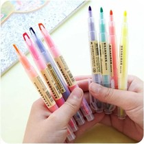 candy color double-headed highlight marker pen double head fluorescent pen