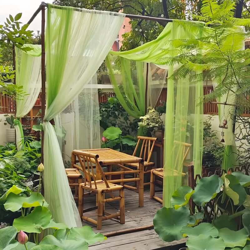 Ancient-Style Green Soft Gauze Pavilion, Famous Inn Courtyard, Summer Lotus-Themed Landscaping, Gauze Curtains, Hanfu Photo Background, Mesh Gauze Ancient-Style Green Soft Gauze Pavilion, Famous Inn Courtyard, Summer Lotus-Themed Landscaping, Gauze Curtains, Hanfu Photo Background, Mesh Gauze