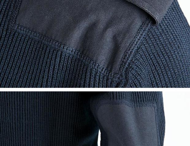 Authentic áo len 07 phong cách sĩ quan trường học áo len biển Áo len cán bộ áo len trung sĩ đầu ấm lông cừu ấm áp đồ đôi nam nữ