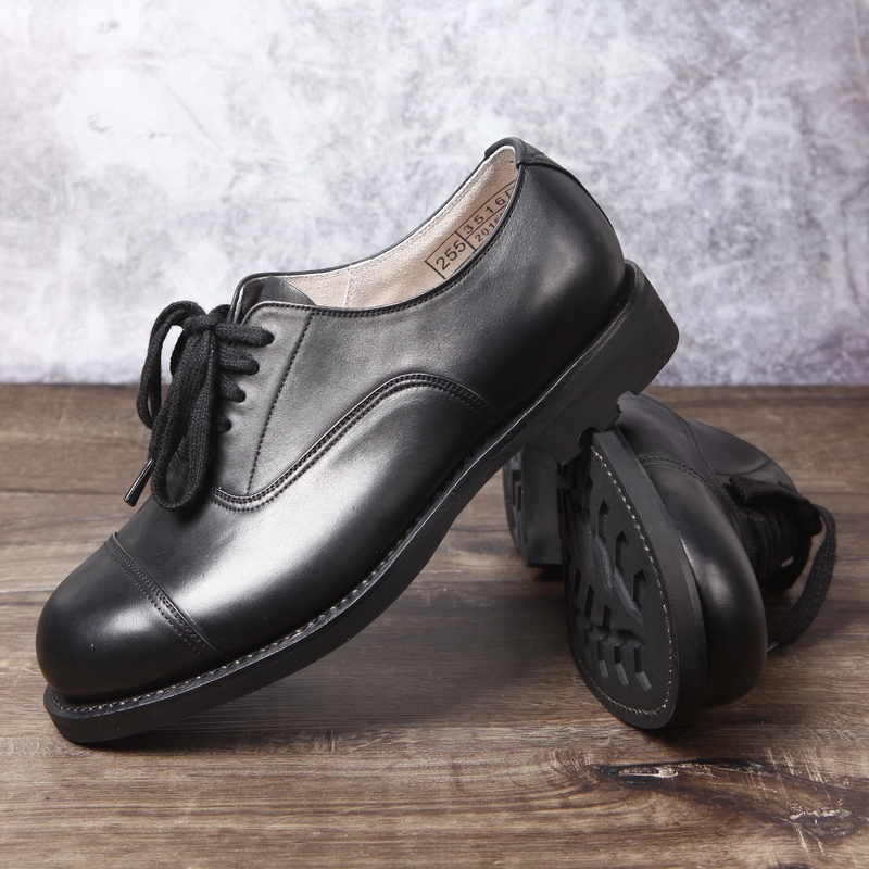 Retro old-style Ming Online 65 style business leather shoes Artisanal Lace Low Bunch Shoes Leather bottom leather 65 Three joints