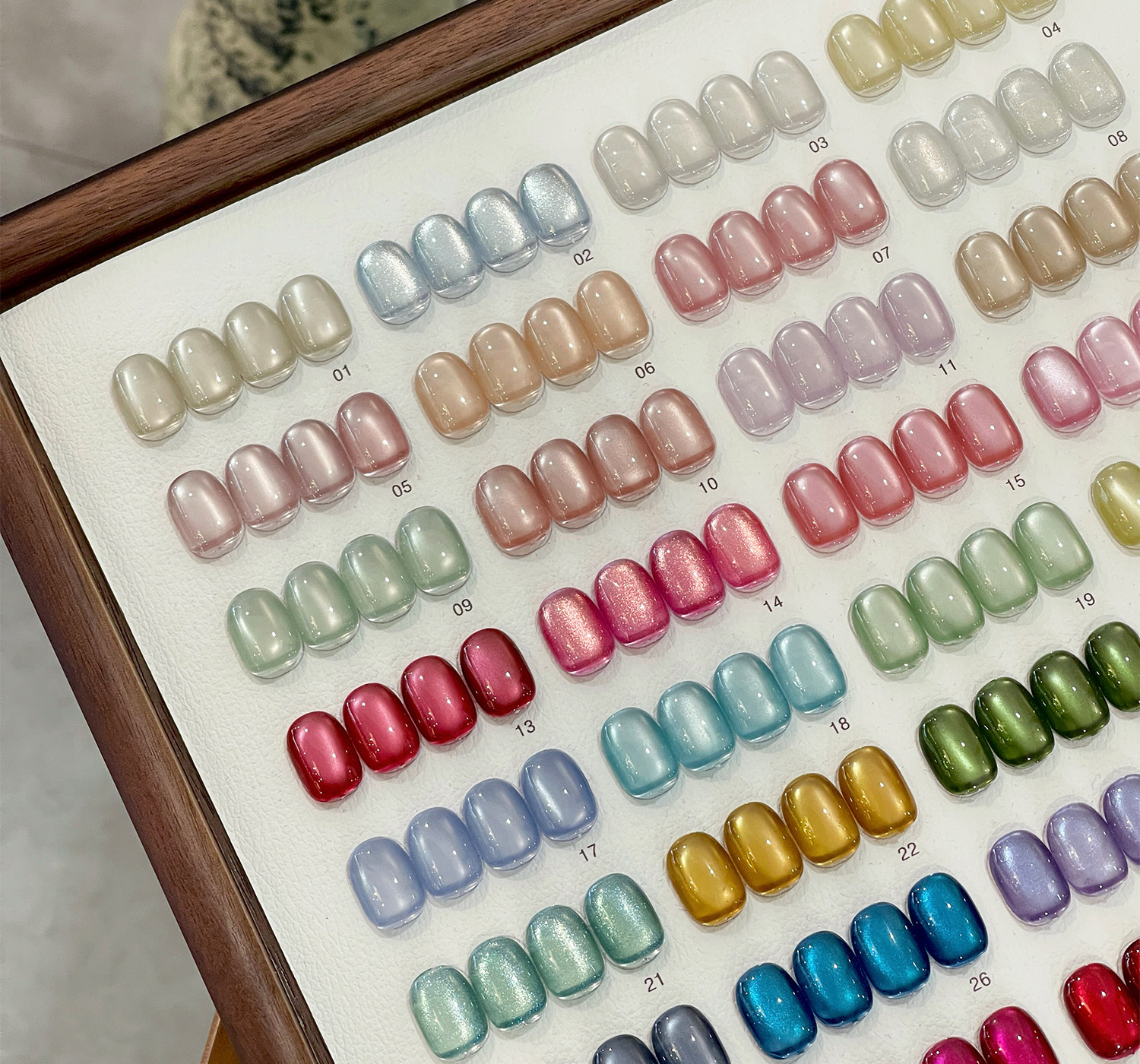 SUUSEEGEL束色梨花阁32色玻璃珠猫眼甲油胶糖果琉璃色爆闪瓷白详情7