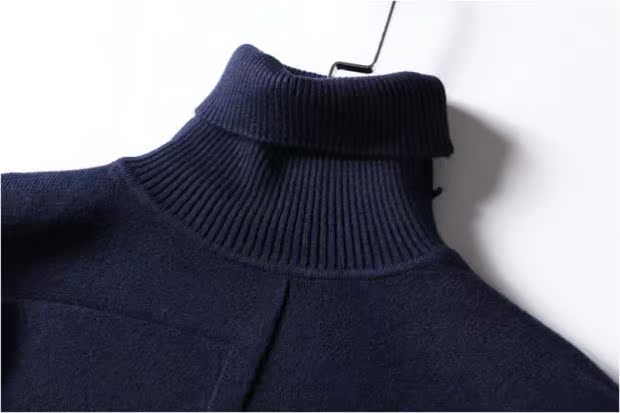 Mùa thu và mùa đông nam ve áo màu rắn áo len dài tay áo len có cổ chạm đáy áo sơ mi jacquard áo thun dài tay áo thun áo len nam